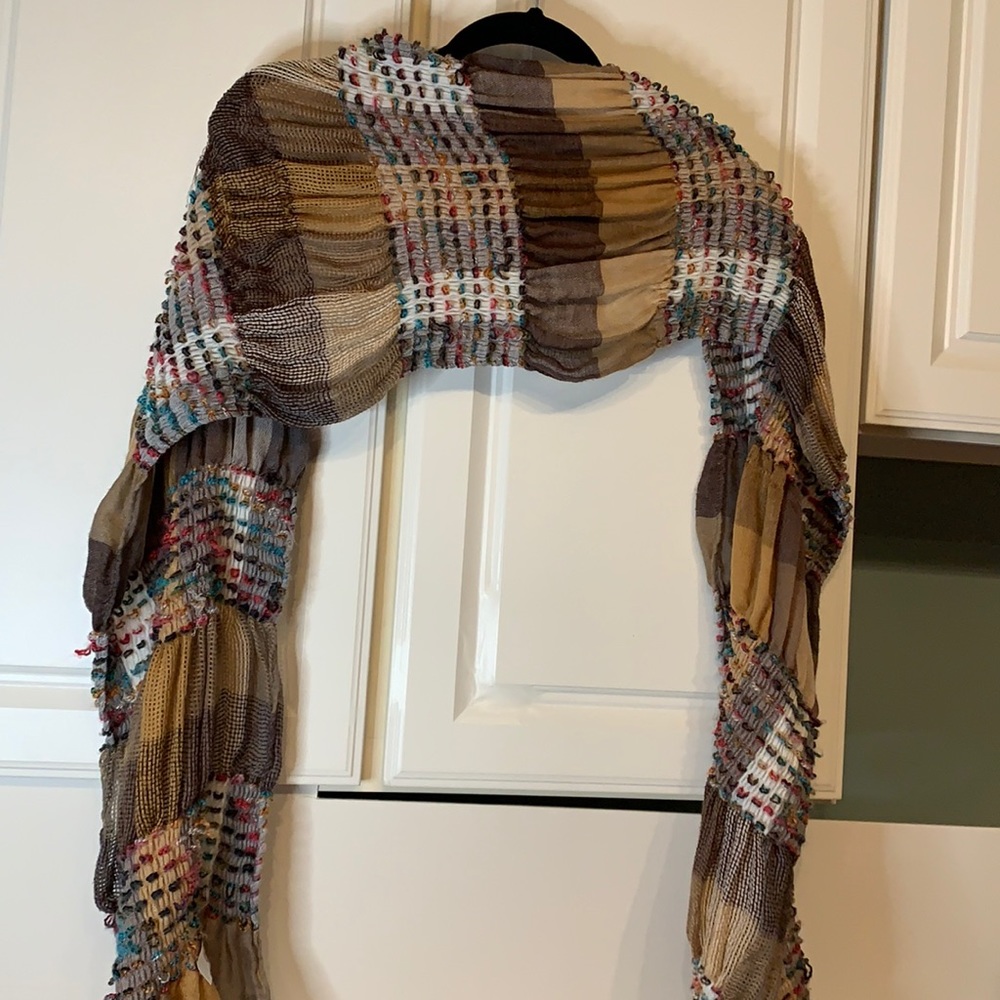 INS Boho Style ruffled Scarf 12” x 74”